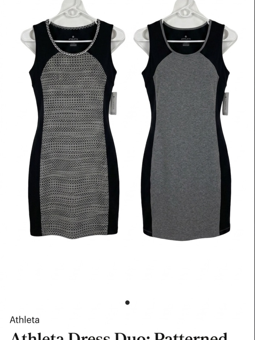 Athleta Black & Gray Sleeveless Panel dress